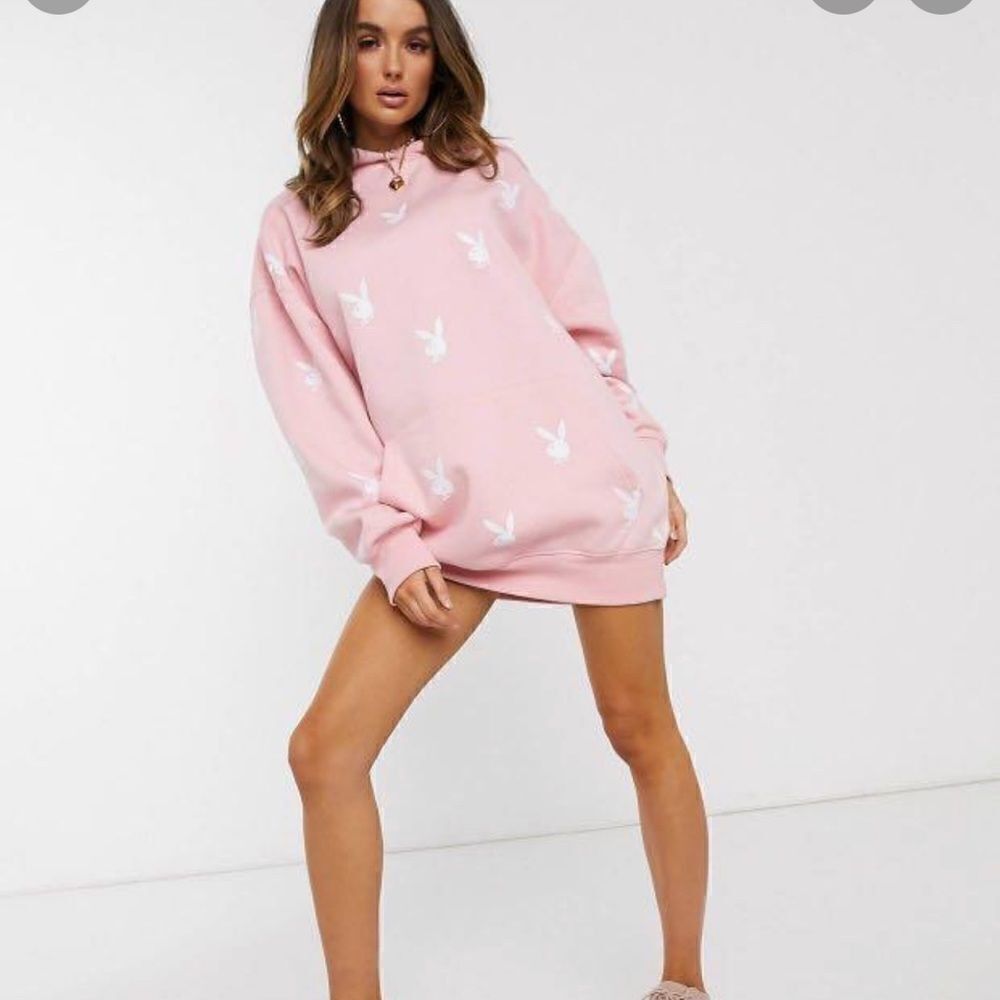 Playboy pink hoodie x Missguided